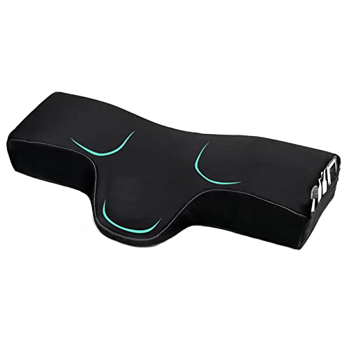 Lash Pillow for Lash Extensions, Memory Foam Eyelash Extension Ergonomic Curve Improve Cervical Pillows for Neck Pain, for Side and Back Sleeping Contour Pillow, Beauty Salon Lash Bed Pillow (Black)