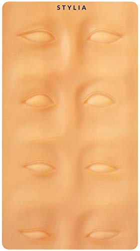 Microblading Supplies 10 Piece Tattoo Practice Skin For Eyebrows: Permanent Makeup Silicone Skin To Practice Brow Micro-Blading And Needling, Fake Skin Sheets For Professionals And Beginners