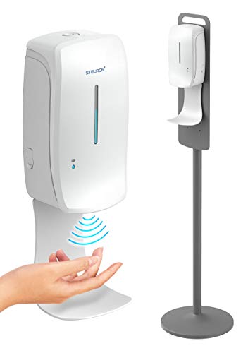 Steliron Automatic Hand Sanitizer Dispenser with Stand, 34oz Adjustable Floor Station with Touchless Dispenser for Sanitizing Gel