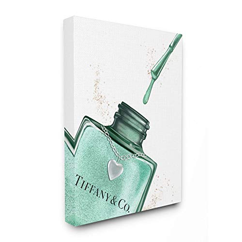 Stupell Industries Makeup Nail Polish Brush Cyan Drip Fashion, Design by Artist Ziwei Li Wall Art, 24 x 30, Canvas