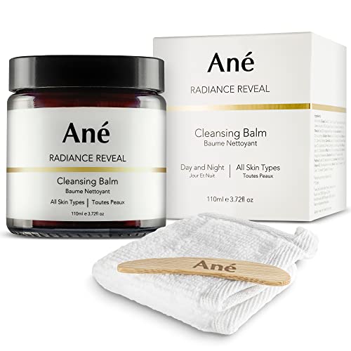 Cleansing Balm by Ané - Deep Cleansing Makeup Remover Balm with Travel-size Reusable Makeup Remover Cloth - 3.72 fl oz - Day & Night