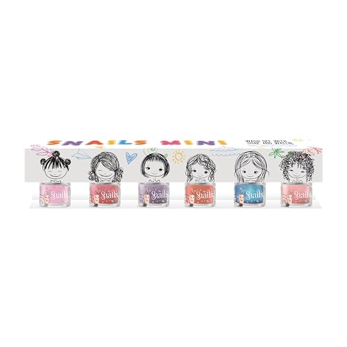 Mini Snails Non-Toxic Water-Based Nail Polish Gift 6 Pack 7 ml each