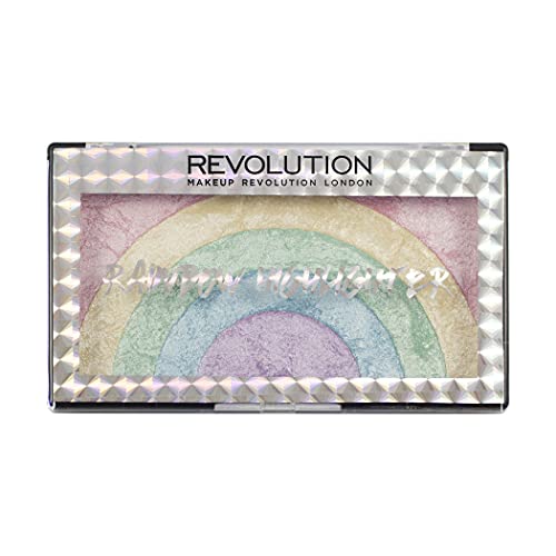 Makeup Revolution Rainbow Highlighter, Rainbow Pattern, Face Makeup, Highlighter Palette, Compact Palette