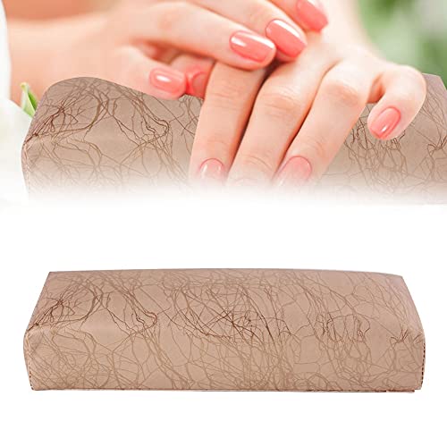 Nail Arm Rest for Acrylic Nail, Nail Art Hand Rest Pillow, Stripe Leather Soft Sponge Hand Rests Cushion, Arm Rest Holder Manicure Care Pad Nail Tools(Gold)