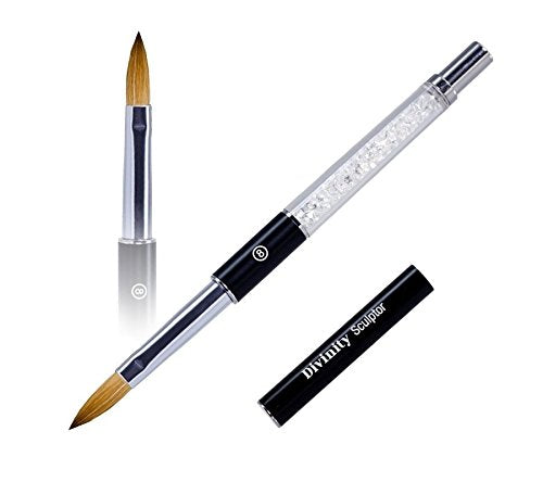 Divinity Sculptor Diamond Acrylic Nail Brush For manicure Powder (Crimped) - (Size #8)