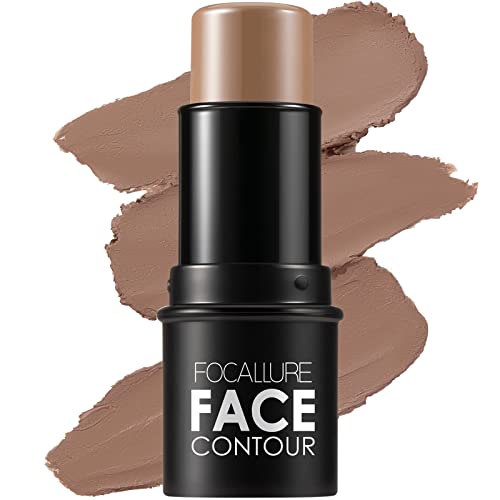 FOCALLURE Cream Contour Stick, Matte Bronzer Stick, Professional Face Shaping & Contouring Stick Makeup, Easy to Apply with Buildable Coverage, Long Lasting & Waterproof, MOCHA