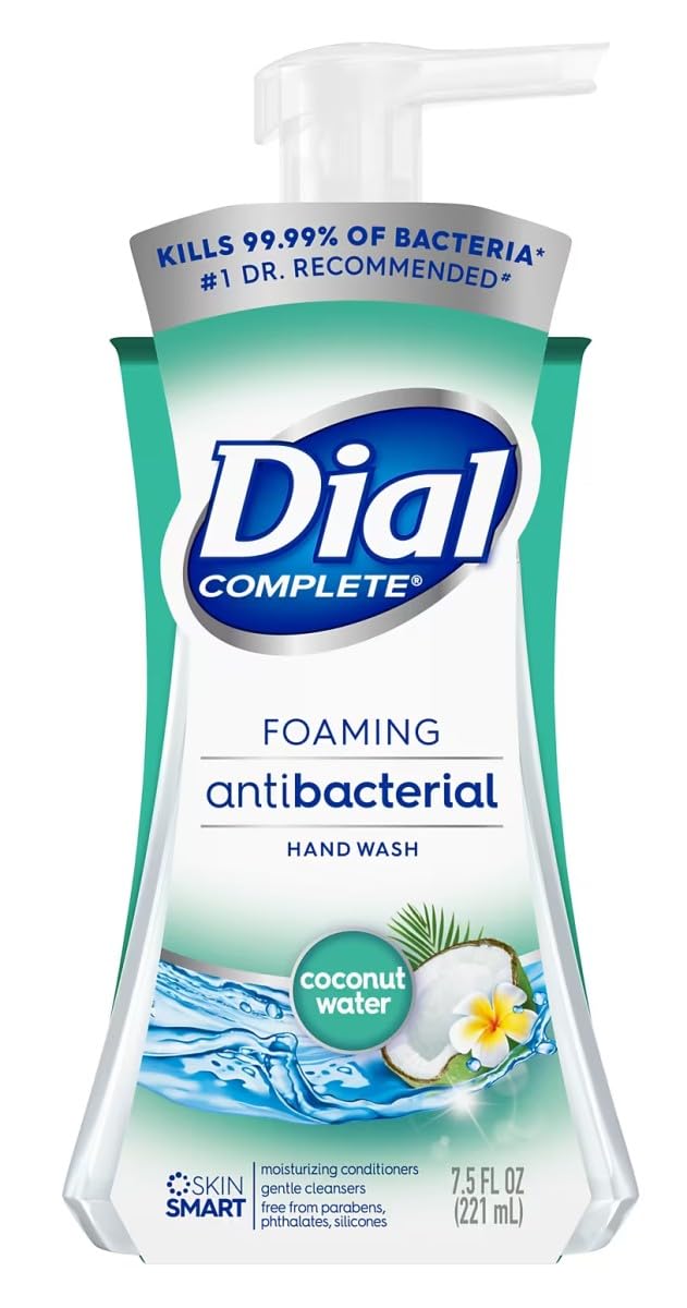 Dial Foaming Hand Wash 7.5 Ounce Anti-Bacterial Coconut Water (221ml) (Pack of 3)
