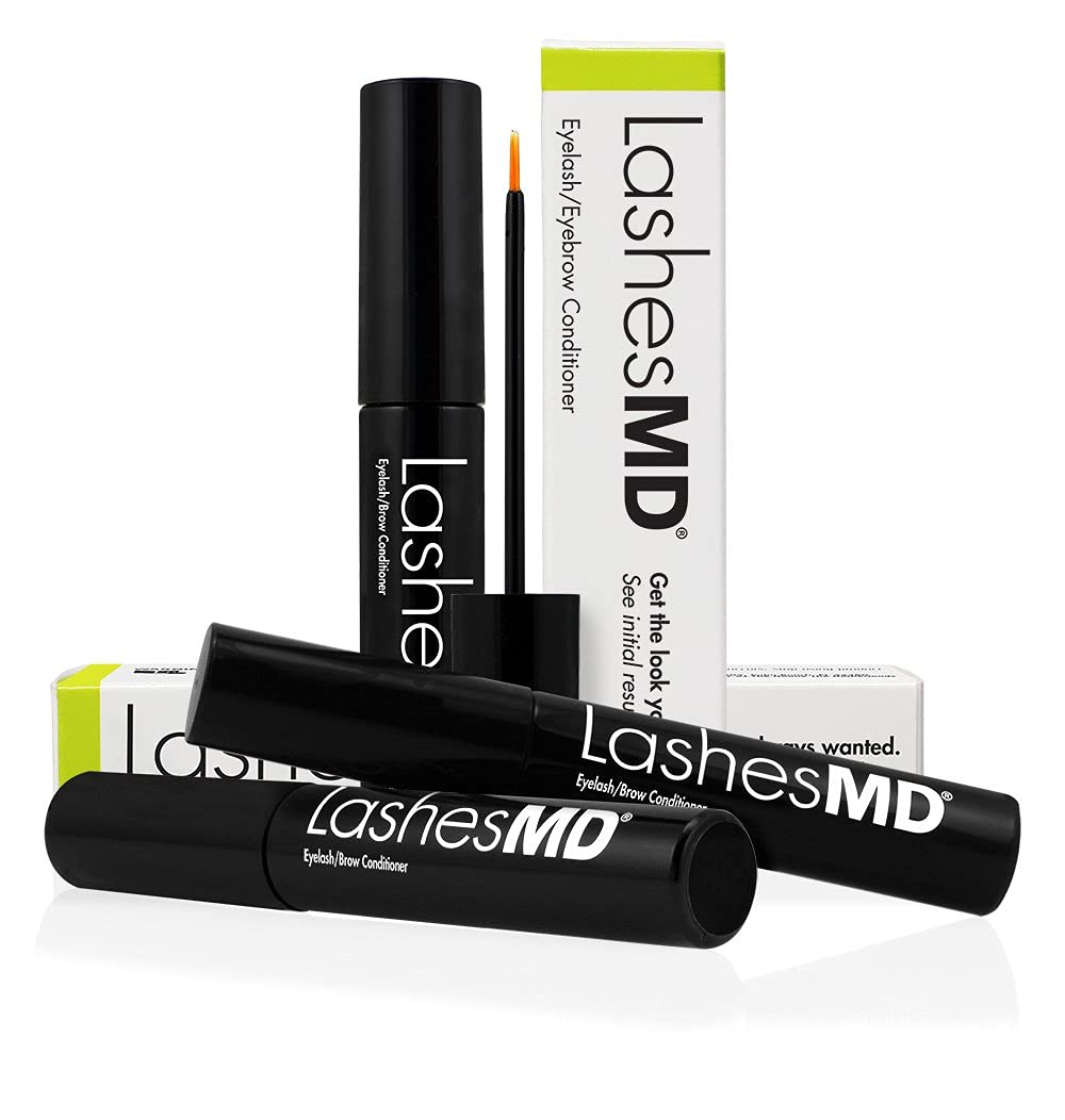 LashesMD Eyelash Growth Serum & Conditioner, 0.135 oz. – Naturally Enhances for Stronger, Thicker Lashes & Brows – Paraben & Cruelty Free – Clinically Formulated with Peptides & Botanicals
