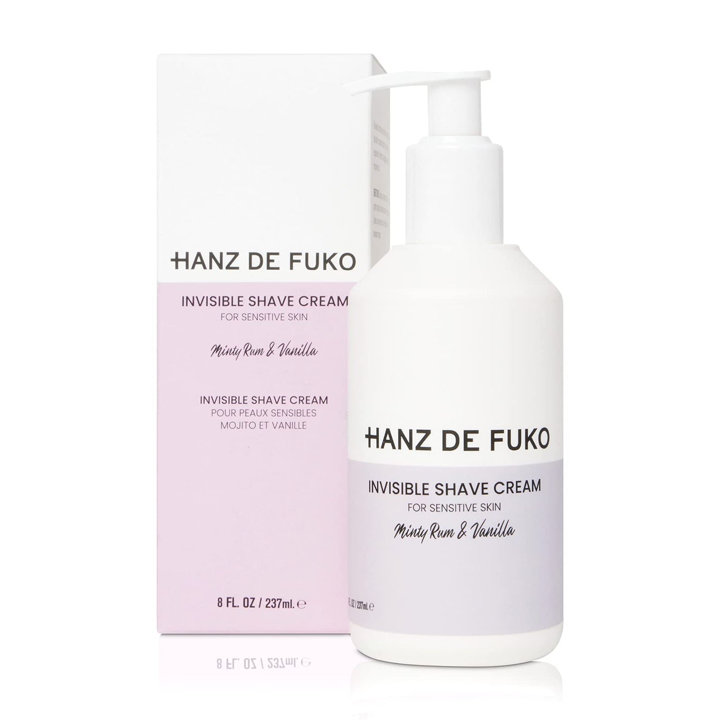 Hanz de Fuko Invisible Shave Cream – Premium Shaving Cream for Sensitive Skin – Hypoallergenic – Sulfate and Paraben Free, 8 oz.