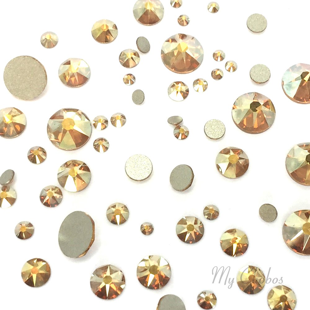 Crystal-Wholesale CRYSTAL METALLIC SUNSHINE (001 METSH) 144 pcs Swarovski 2058/2088 Crystal Flatbacks gold rhinestones nail art mixed with Sizes ss5, ss7, ss9, ss12, ss16, ss20, ss30 from Mychobos