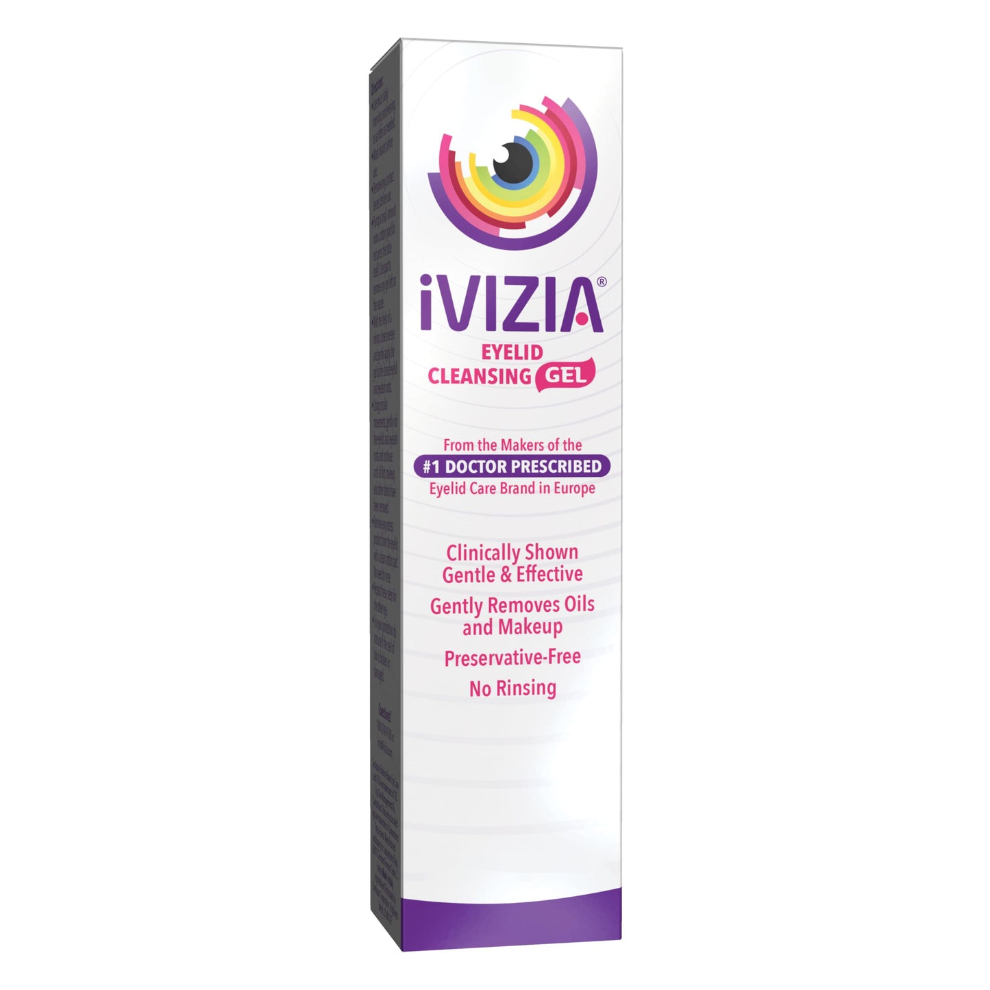 iVIZIA Eyelid Cleansing Gel for Sensitive Eyelid Cleansing, Preservative-Free, No Rinse, Gentle Makeup Remover Gel, Ophthalmologically Tested, 1.05 oz Tube