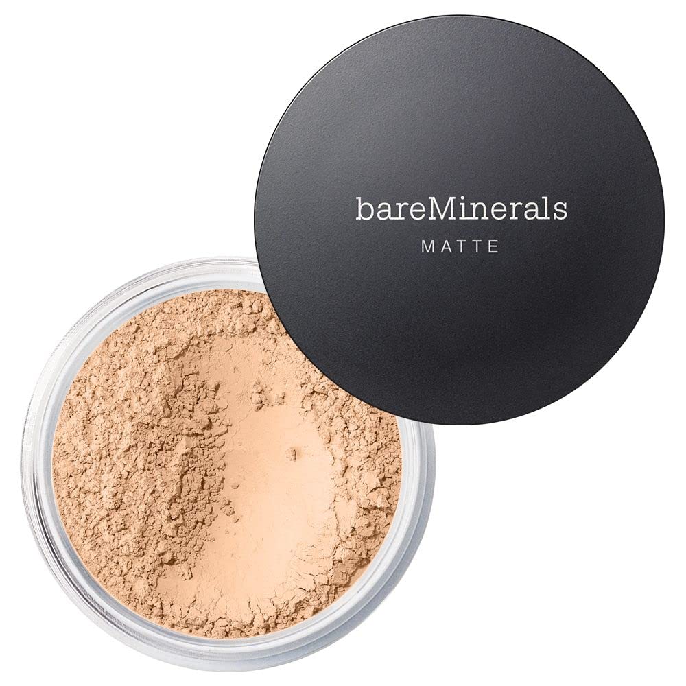 bareMinerals Matte Loose Mineral Foundation SPF 15, Powder Foundation Makeup, Buildable Coverage, Reduces Shine, Talc Free Foundation, Vegan (Light Beige 09)