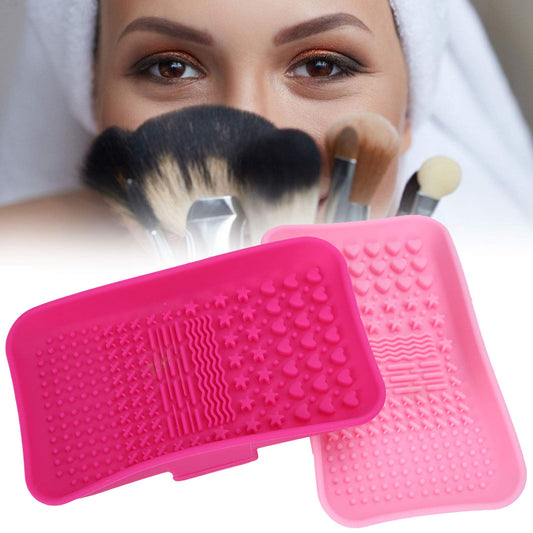 2 pieces silicone brush cleaner, cleaning mat, make up brush cleaning pads, mats cosmetic make up brush cleaner washing tool