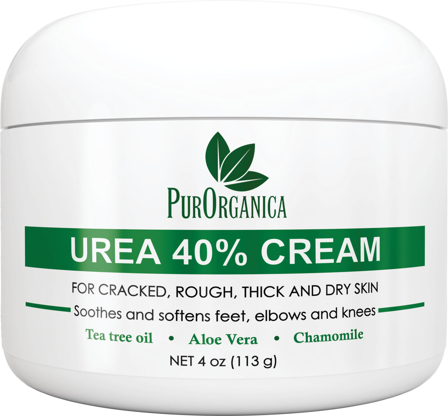 PurOrganica Urea 40% Foot Cream - Made in USA - Corn, Callus and Dead Skin Remover - Moisturizer & Rehydrater - For Thick, Cracked, Rough, Dead & Dry Skin - For Feet, Elbows and Hands