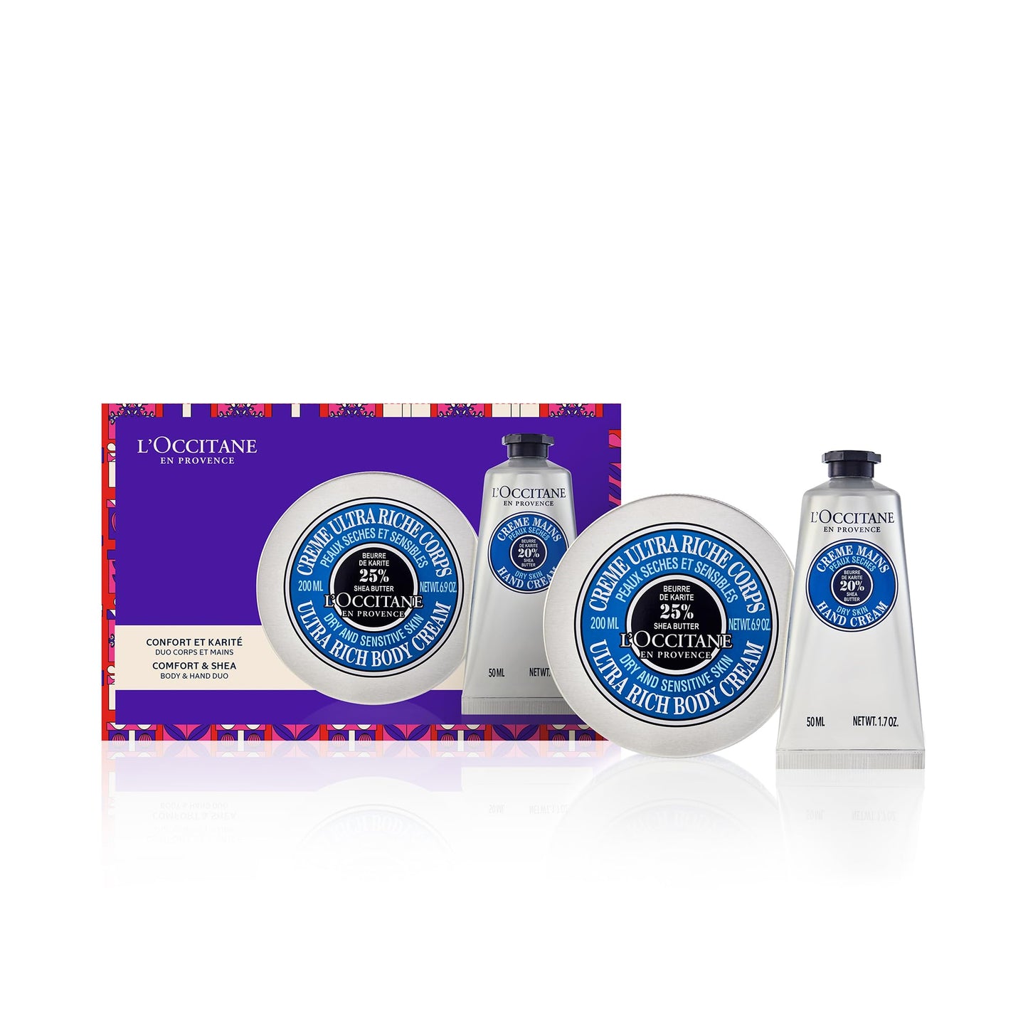 L'OCCITANE Comfort & Shea Body and Hand Cream Duo: Nourishing Shea Butter Hand Cream and Comforting Shea Butter Ultra Rich Body Cream Gift Set