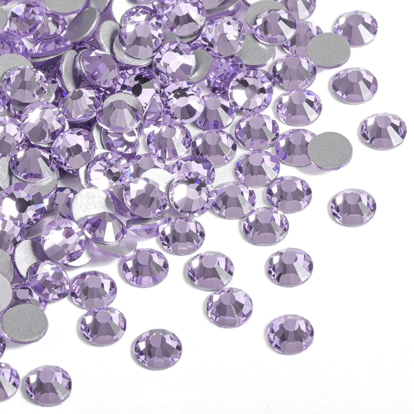 Beadsland 2880pcs Flat Back Crystal Rhinestones Round Gems for Nail Art and Craft Glue Fix, Violet, SS20,4.6-4.8mm