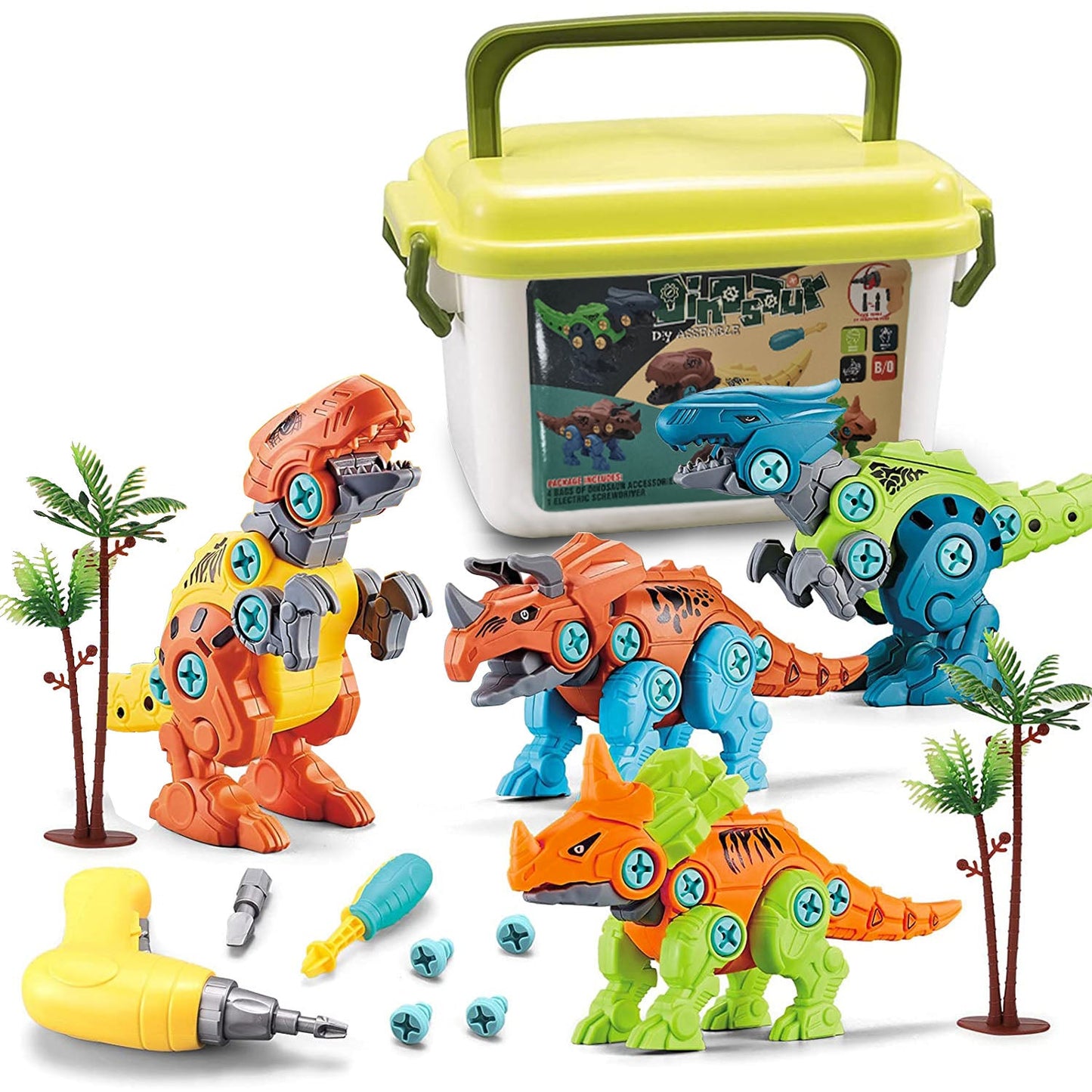 DIY Dinosaur Construction Building Block Assembly Toys with Electric