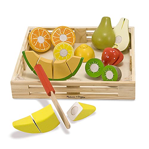 Melissa & Doug Cutting Fruit Set - Wooden Play Food Kitchen Accessory
