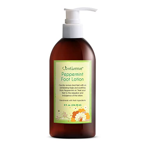 Just Nutritive Peppermint Foot Lotion | Best Soothing Relief for Tired Feet | Feet Tingle as the Peppermint essential oil goes deep to help relieve aches and tension