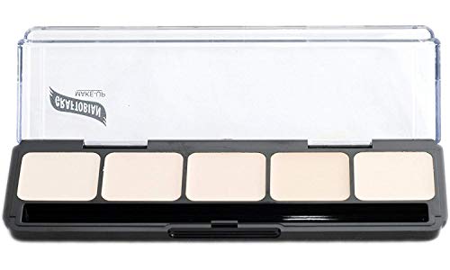 Graftobian HD Glamour Crème Foundation Palette (Ultra-Lights) - High Definition 5 Color Makeup Palette, Cream Based Foundation Concealer and Contour Palette, Full Coverage - Lightest Skin Shades
