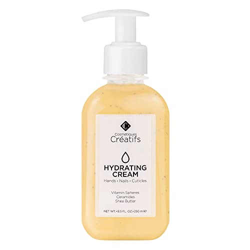 Cosmétiques Créatifs Moisturizing Hand Cream for Dry, Cracked Hands, Nails and Cuticles - 8.5 fl. oz. - Anti-Aging Skin Moisturizer with Vitamin E, Shea Butter, and Ceramides
