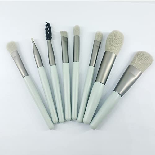Makeup Brushes 8 Pcs Makeup Kit, Foundation Brush Eyeshadow Brush Make up Brushes Set，Portable Makeup Brush Set. (Gray)