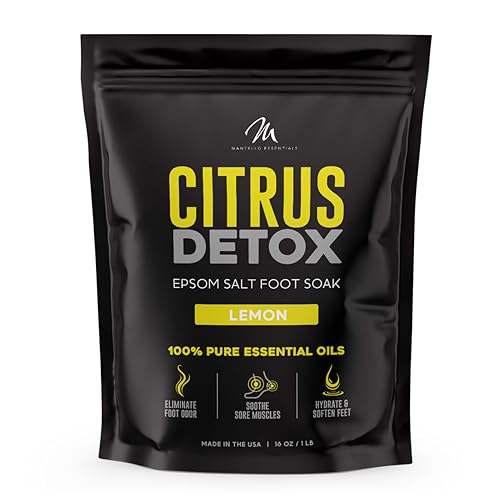 Mantello Tea Tree Oil Foot Soak - Foot Spa Soak for Use with a Feet Soaking Tub - Foot Soak Salts to Soften Feet - Epsom Salt Foot Soak with Essential Oils - Pedicure Foot Soak, 1 lb. Bag