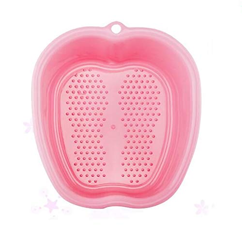 Lemoncy Large Plastic Foot Basin Foot Bath Spa Tub Foot Massage for Soaking Foot,Toe Nails, and Ankles,Pedicure,Improved Sturdy Portable Foot Tub Pink