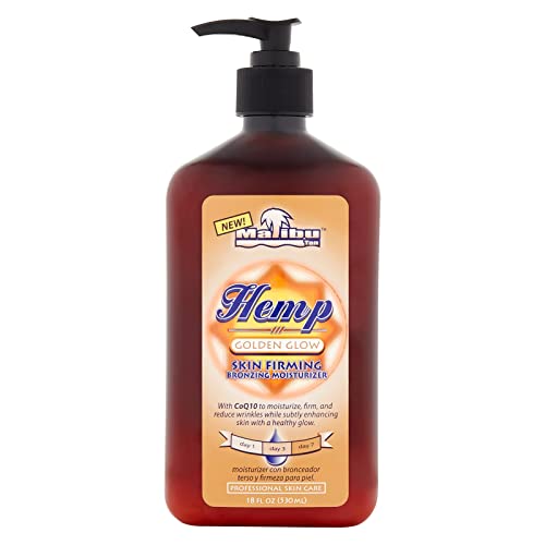 Malibu Tan Hemp Golden Glow Skin Firming Bronzing Moisturizer,18 fl oz (530 ml) - 1-PACK