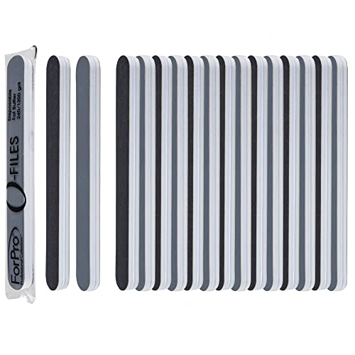 ForPro O-Files Fat Buffer, 240/1200 Grit, Double-Sided Manicure & Pedicure Nail Buffer, Individually-Wrapped, Disposable Nail File, 6” L x .75” W, 50-Count