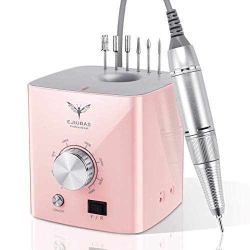 Electric Nail Drill Machine 30000rpm - Ejiubas Professional Nail Drill High Speed Low Vibration Low Heat Electric Efile Drill for Shaping Buffing Removing Acrylic Nails Grinder Manicure Pedicure