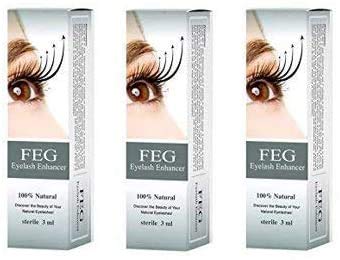 FEG Eyelash Rapid Eye Lash Growth Serum | For Lash and Brow | Fast Effective Growth Creates Longer & Darker Eyelashes | Natural Eyelash Serum to Grow Lashes | 3 Pack