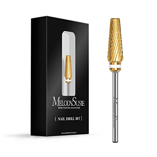 MelodySusie Upgrade 5 in 1 Nail Drill Bits, 3/32'' Carbide Tungsten Multi-function Mixed Sizes Edition, Suitable for Manicure Pedicure Cuticle Gel Polishing, Professional Advanced Bits, Series Bit X