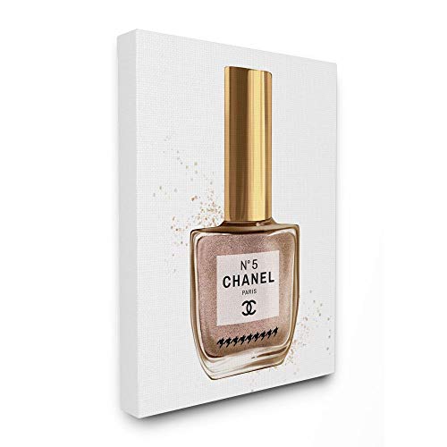 Stupell Industries Makeup Nail Polish Brown Gold Fashion, Design by Artist Ziwei Li Wall Art, 24 x 30, Canvas