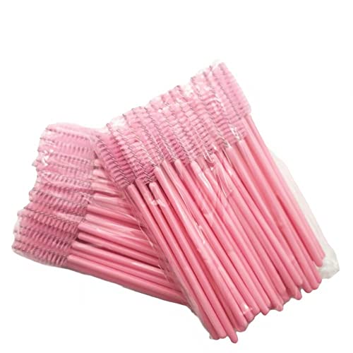 Eyelash Spoolie Brushes 200PCS Mascara Wands Eyebrow Brush Cleaner Applicator Makeup-Tools false Eyelashes Extension (200PCS PINK BRUSHES)