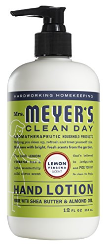 Mrs. Meyer's Hand Lotion for Dry Hands, Non-Greasy Moisturizer Made with Essential Oils, Lemon Verbena, 12 oz