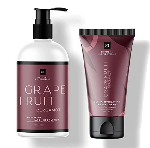 Natural Inspirations Hand & Body Lotion and Hand Creme Gift Set - Grapefruit Bergamot
