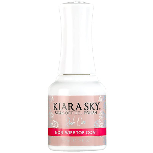 Kiara Sky Professional Nails LED UV Soak Off Rub On Non Wipe Gel Top Coat for Nails