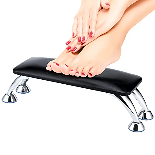 Nail Arm Rest for Acrylic Large Nail Hand Rest for Toenails Feet Rest Nail Table Manicure Armrest Cushion Nail Feet Rest Pillow Microfiber Leather Nail Stand for Nail Detachable Tech Use (Black)
