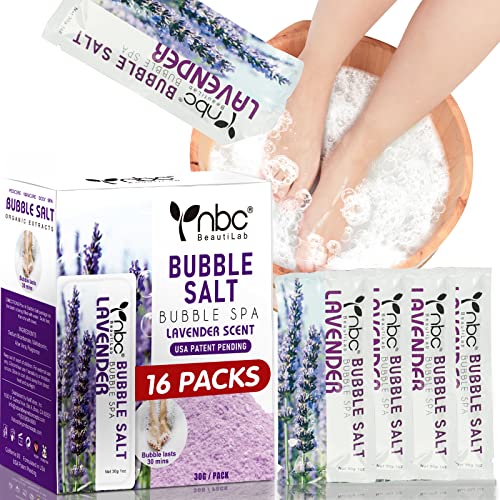 nbc BeautiLab Pedicure Foot Soak, Foot Spa Soak, Pedicure Kit, Bubble Foot Bath For Tired & Dry Cracked Feet, Athletes Feet, Odor Foot and Softens Calluses, Foot Soak 16 Packs A Box, Lavender