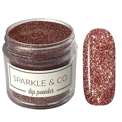 Sparkle & Co. Dip Powders-dp.104 Rose Gold Fierce – All Glitter Dip 1 oz.
