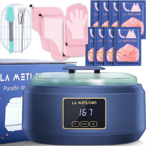 La Metlcion Parafin Wax Machine With Peach Wax 8 Packs Refills, Paraffin Wax Machine For Hand And Feet Paraffin Wax Bath 4L Moisturizing and Hydrating Keep Warm Feet And Hand Wax Machine For Arthritis
