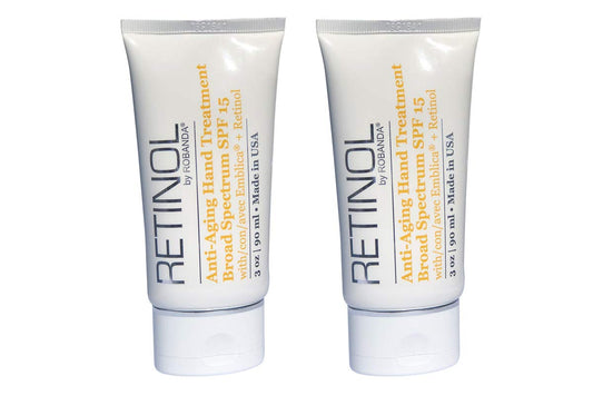Robanda Retinol Anti-Aging Hand Treatment │ Broad Spectrum SPF 15 + Retinol Cream to Repair Dry Skin, 2 pack
