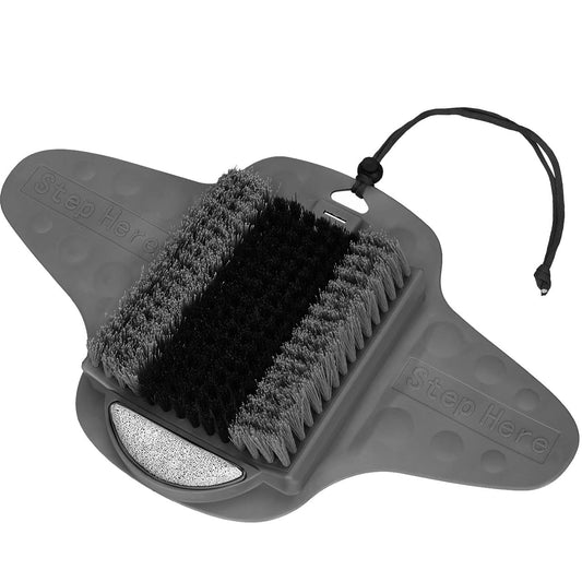 BESKAR Shower Foot Scrubber with Pumice Stone, Foot Clean, Smooth, Exfoliate & Massager Without Bending in The Shower or Bathtub, Foot Dead Skin & Callus Remover- Upgraded Non Slip with Suction Cups