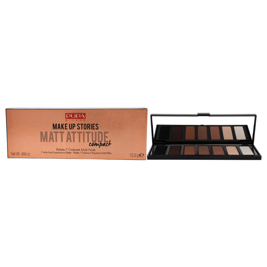 Pupa Milano Make Up Stories Eyeshadow Palette 003 Matt Attitude - 7-Shade Shadow Collection with Matte, Satin, and Metallic Color Options - High Pigment Formula - Soft, Blendable Texture - 0.469 oz