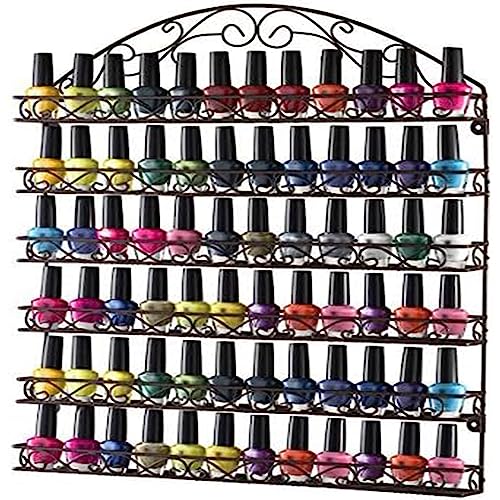 Home-it Nail Polish Rack Nail Polish Organizer Holds up to 102 Bottles Metal Frame, Unbreakable (Color Bronze)