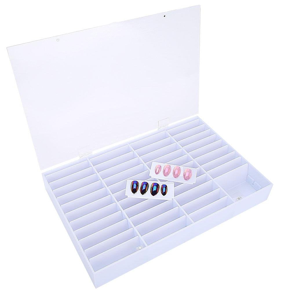 Rotekt Nail Tips Storage Box, Empty Nail Art Box, Acrylic Clear Nail Art Decoration Container for Fake Nail Display Case