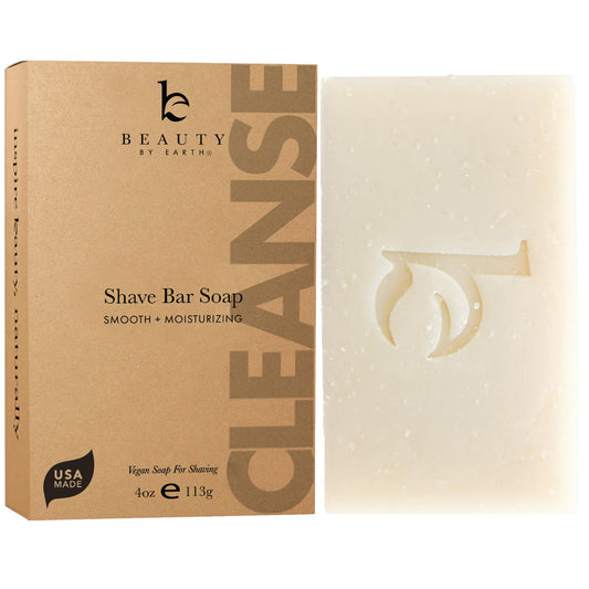 Beauty by Earth Organic Bar Soap for Shaving, Shea Butter Soap, Natural Soap, Organic Soap Bar, Soap for Face, Foamy Lathering Vegan Soap Works As Shaving Cream, Organic Soap with Shea Butter
