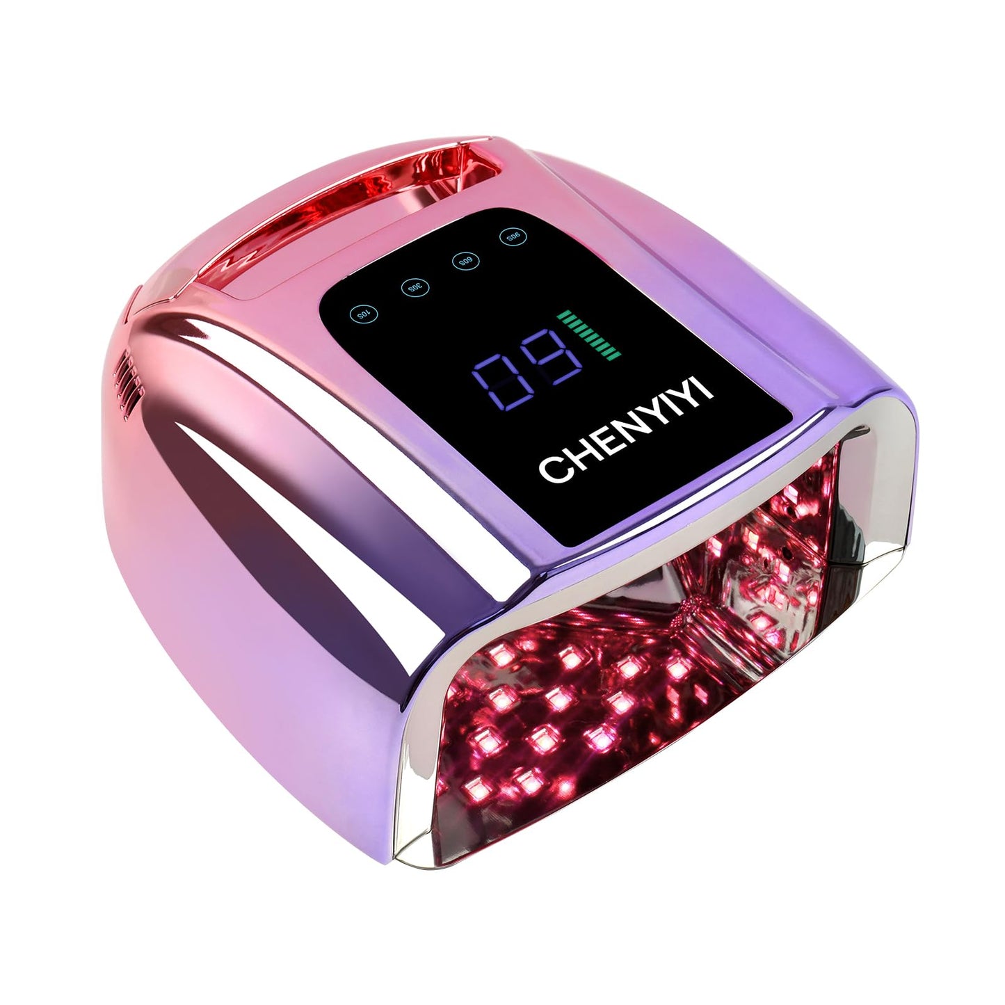 CHENYIYI 96W Rechargeable UV LED Nail Lamp, Portable Cordless UV Light for Nails with LCD Display Auto Sensor, Professional Nail Dryer for Gel Polish Light Curing Lamp for Salon (Purple)