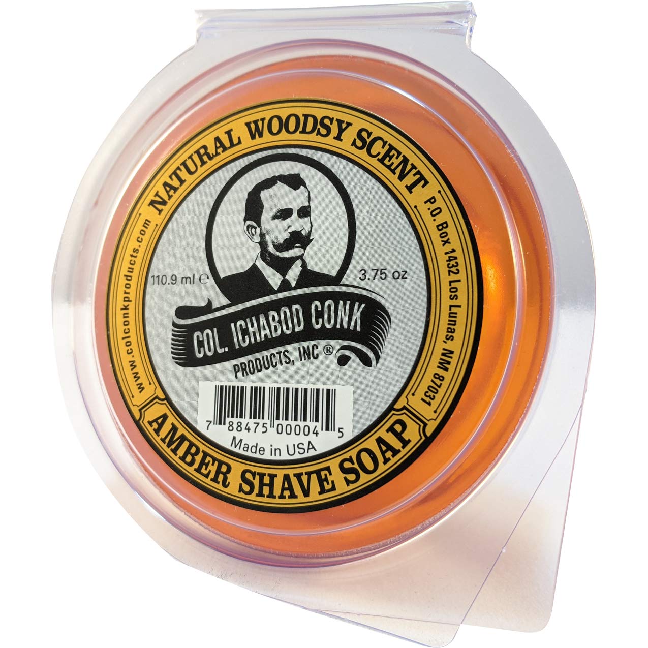 Colonel Ichabod Conk AMBER Super Bar Shave Soap 3-3/4 oz - Extra Large Size